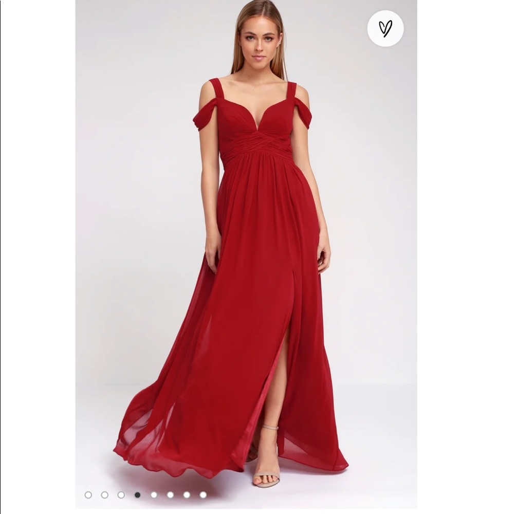 Lulus Ocean of Elegance Wine Red Maxi Dress